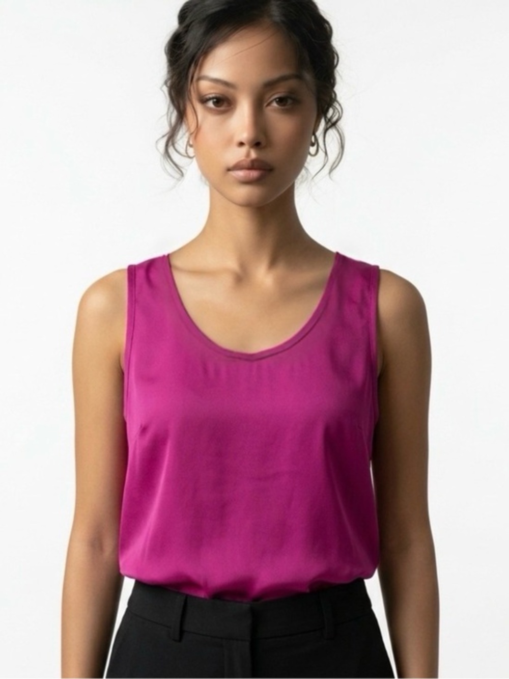 Floreat by Anthropologie fuchsia pink sleeveless silky blouse